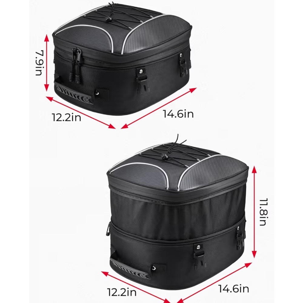 Kemi Moto Stylish Black Motorcycle Tail Bag. - Picture 6 of 11